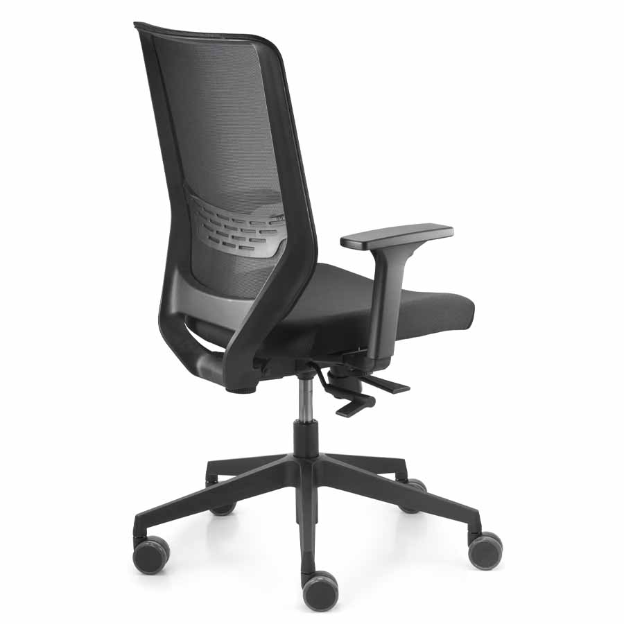 Trendoffice to-sync work mesh Drehstuhl in Schwarz - seitliche Ansicht