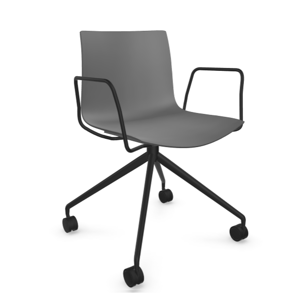 Arper Catifa 46 0369 einfarbig anthrazit mit Drehgestell schwarz