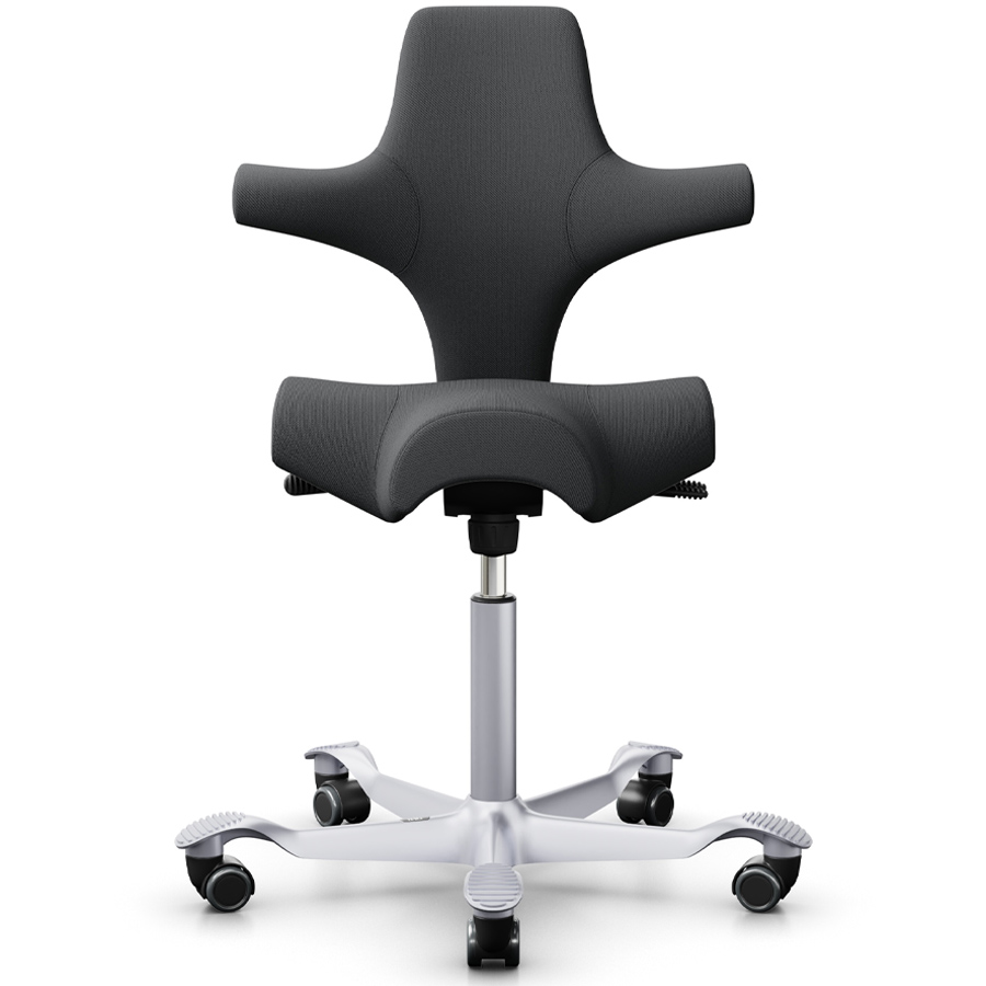 HAG Capisco 8106 Stoff Select 60134 dunkelgrau - Gestell silber - Front