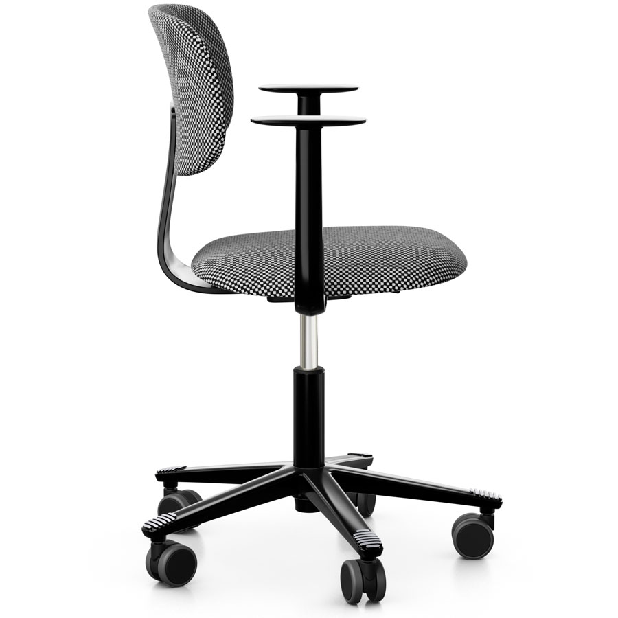 HAG Tion 2160 Bürostuhl schwarz - Sitz u. Rücken gepolstert Stoff Sisu 165 - Seitenansicht