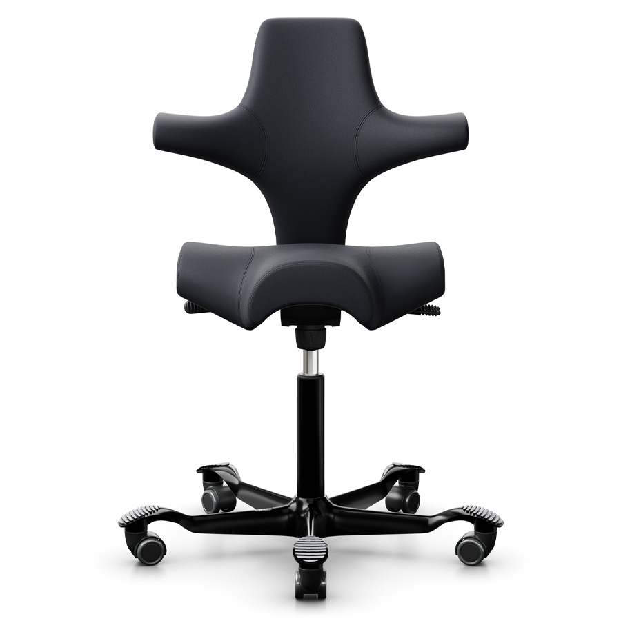 HAG CAPISCO 8106 Lederbezug Anthrazit Sattelsitz - Gestell schwarz