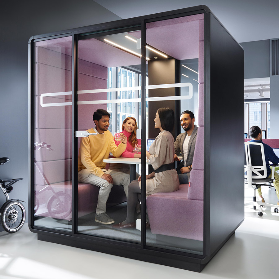 Hushoffice Hushmeet Akustikbox konfigurierbar in Wool Orchid