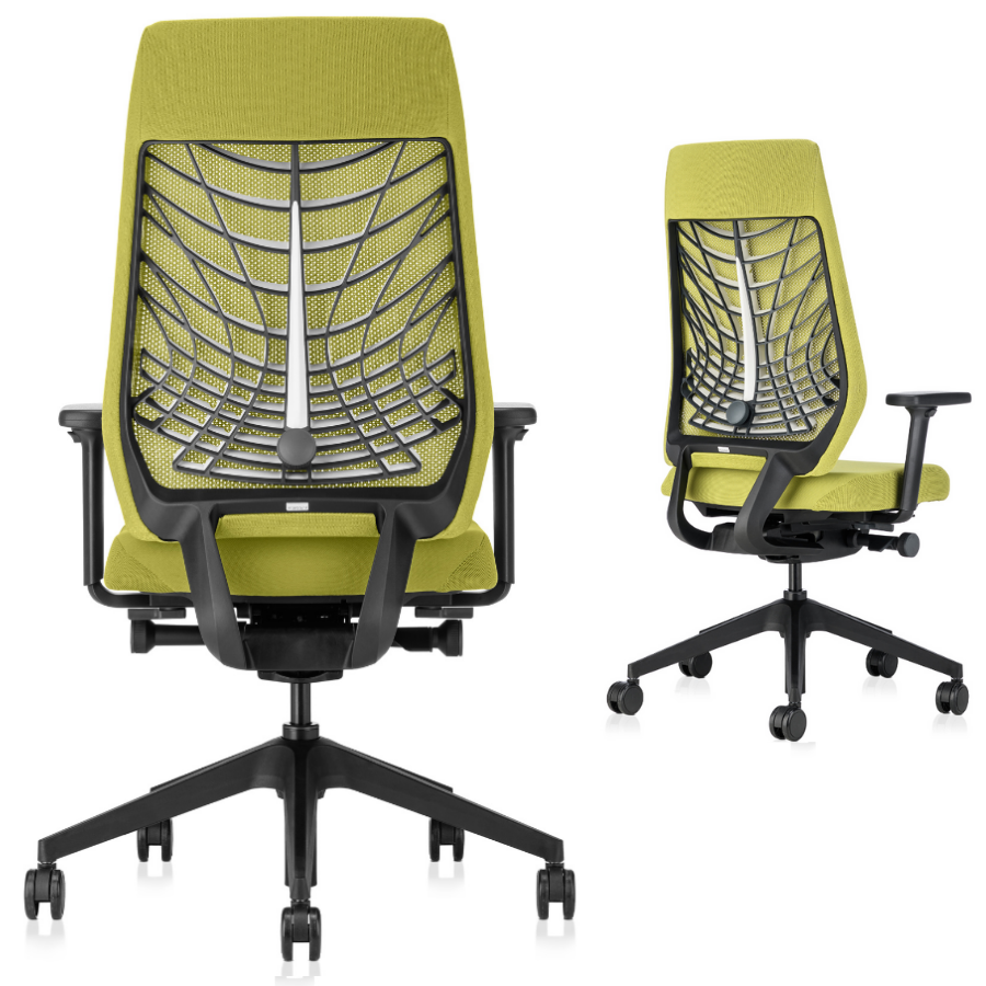 Interstuhl JOYCEis3 JC217 Bürostuhl mit Netzrücken hoch Farbe maigrün schwarz