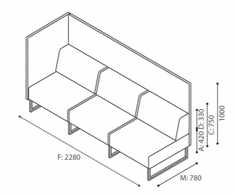 Bejot-PLINT-Modulsofa-Akustiksofa-grau-Stoff-Synergy-3-Sitzer-mit-hohen-Ruckwanden