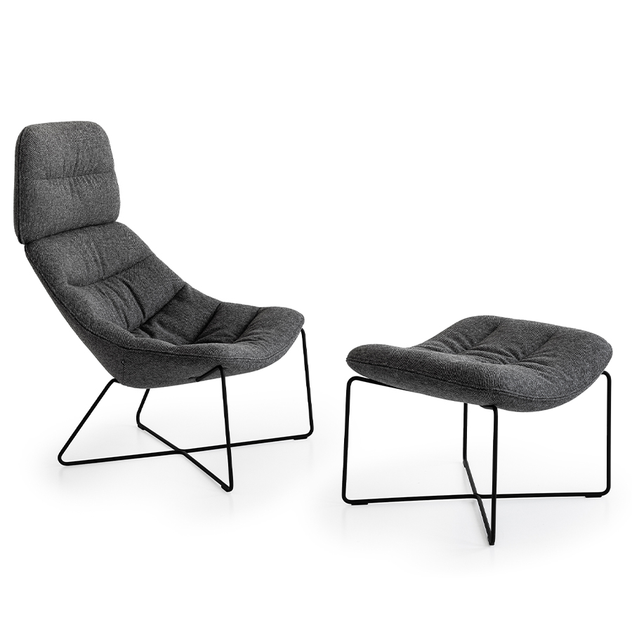 Noti Mishell Soft XL Sessel Fußbank konfigurierbar in Main Line Flax MLF 16