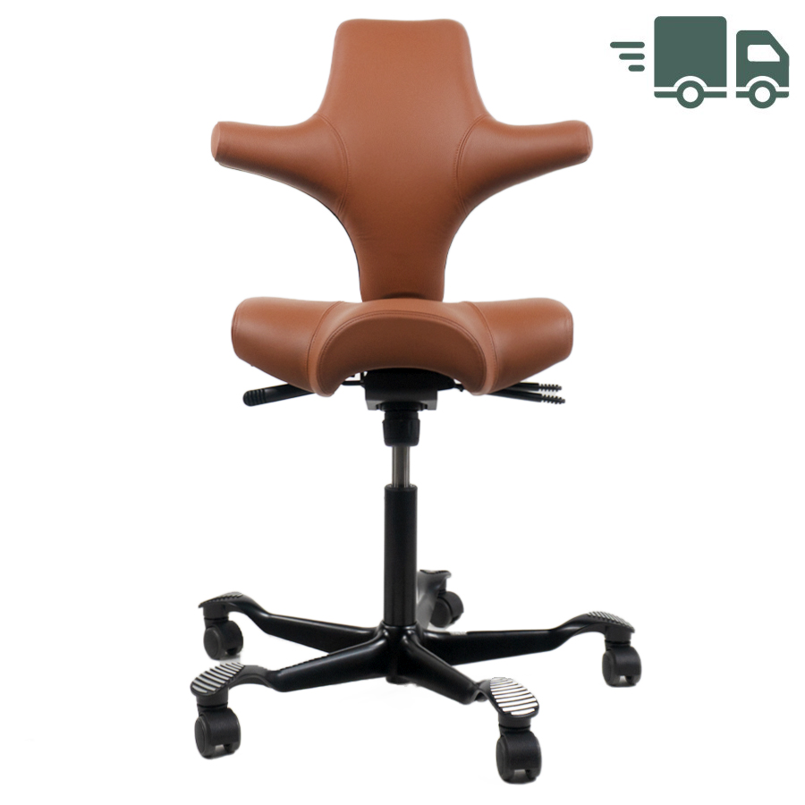 HAG Capisco 8106 - Leder Paloma Soft 5504 coffee - Gestell schwarz