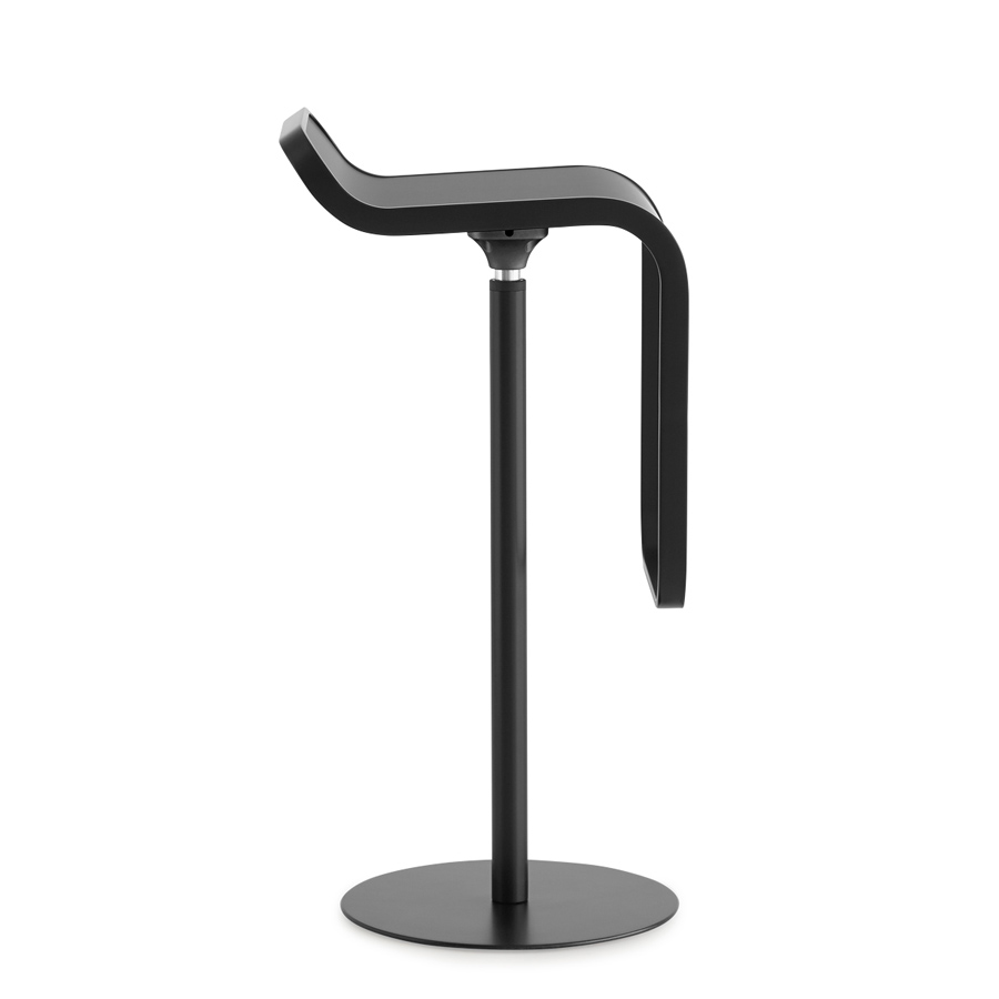 lapalma LEM S81 Barhocker 80 cm fix - Gestell u. Sitz schwarz - Seitenansicht