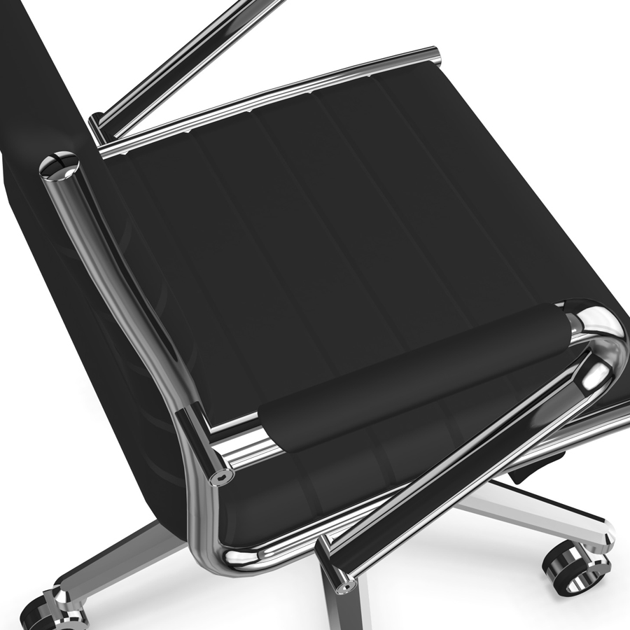 Sitland Classic Managerstuhl Leder schwarz mit Armlehnen - Nahaufnahme