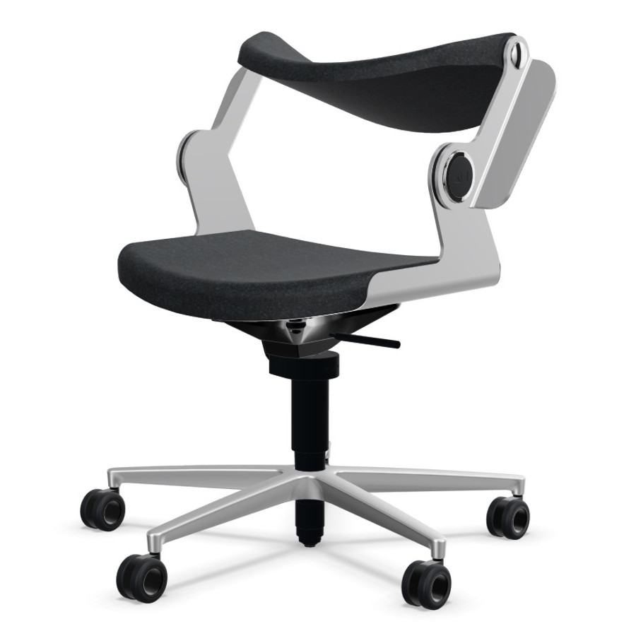 König+Neurath BALANCE.CHAIR alu poliert Rückansicht Stehposition