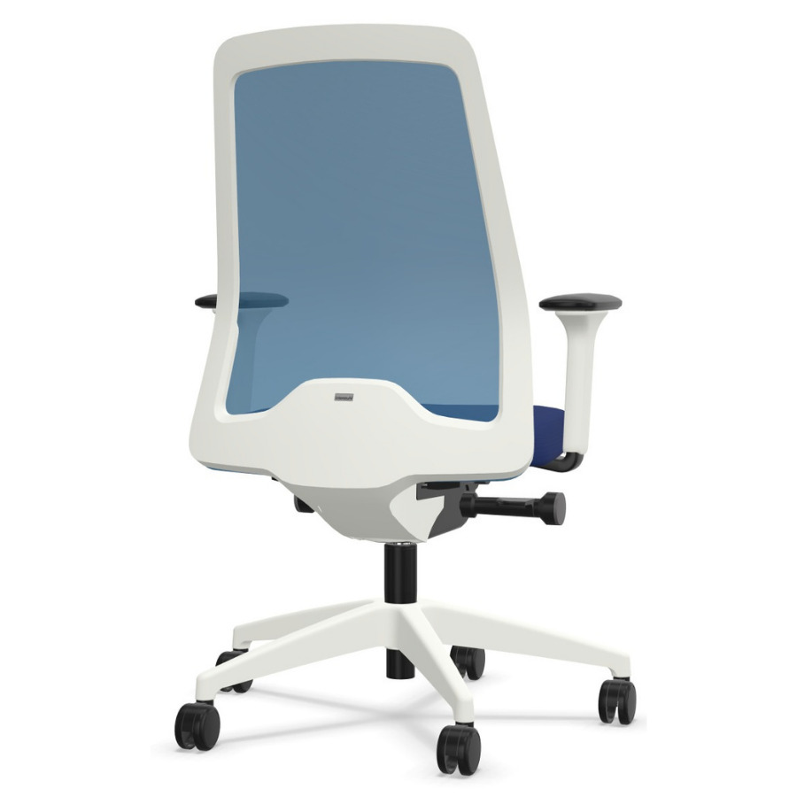 Interstuhl EVERYis1 EV261 weiß mit FLEXTECH Netzrücken kobaltblau Polster ultramarineblau