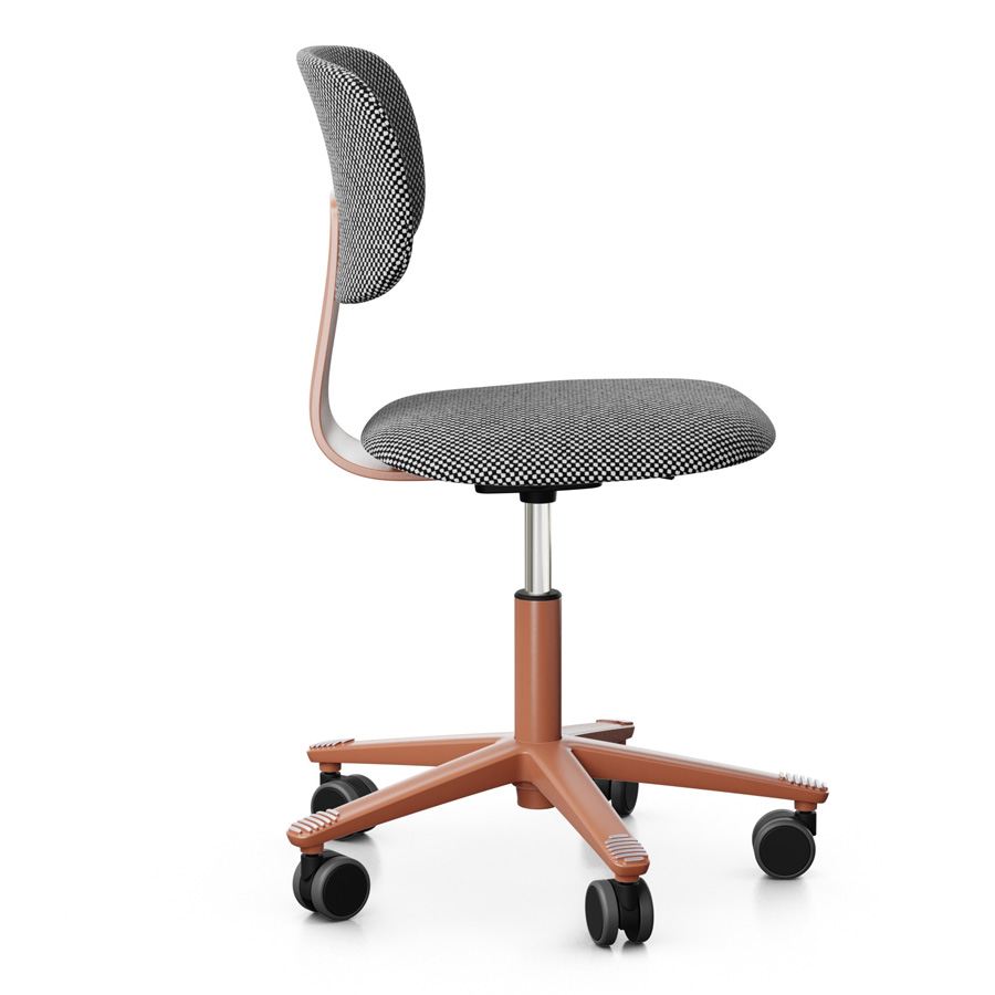 HAG Tion 2160 Bürostuhl Blush Rose - Sitz u. Rücken gepolstert Stoff Sisu 165 - Seitenansicht