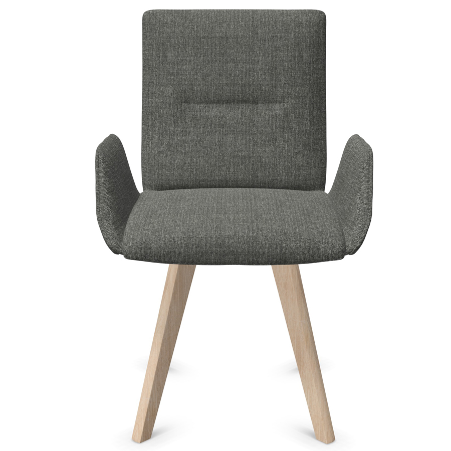 W. Schillig Chevalier Stuhl mit Armlehnen und Holzgestell - Frontansicht