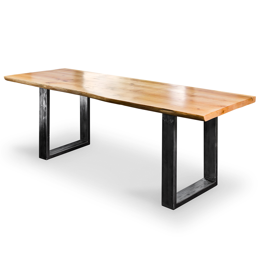 Trebord Tisch Avangard, Standard U Gestell in RAL 9005 schwarz, Tischplatte Eiche