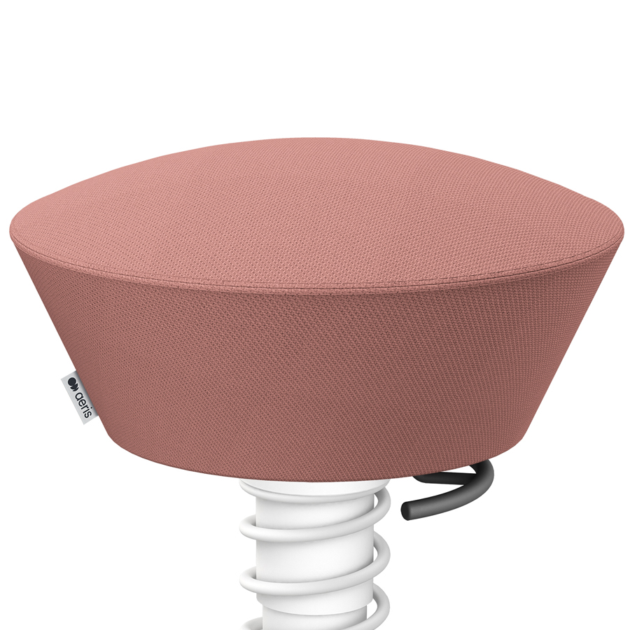 Aeris Swopper Select Wolle blassrosa mit Rollen - Gestell weiß - Nahaufnahme