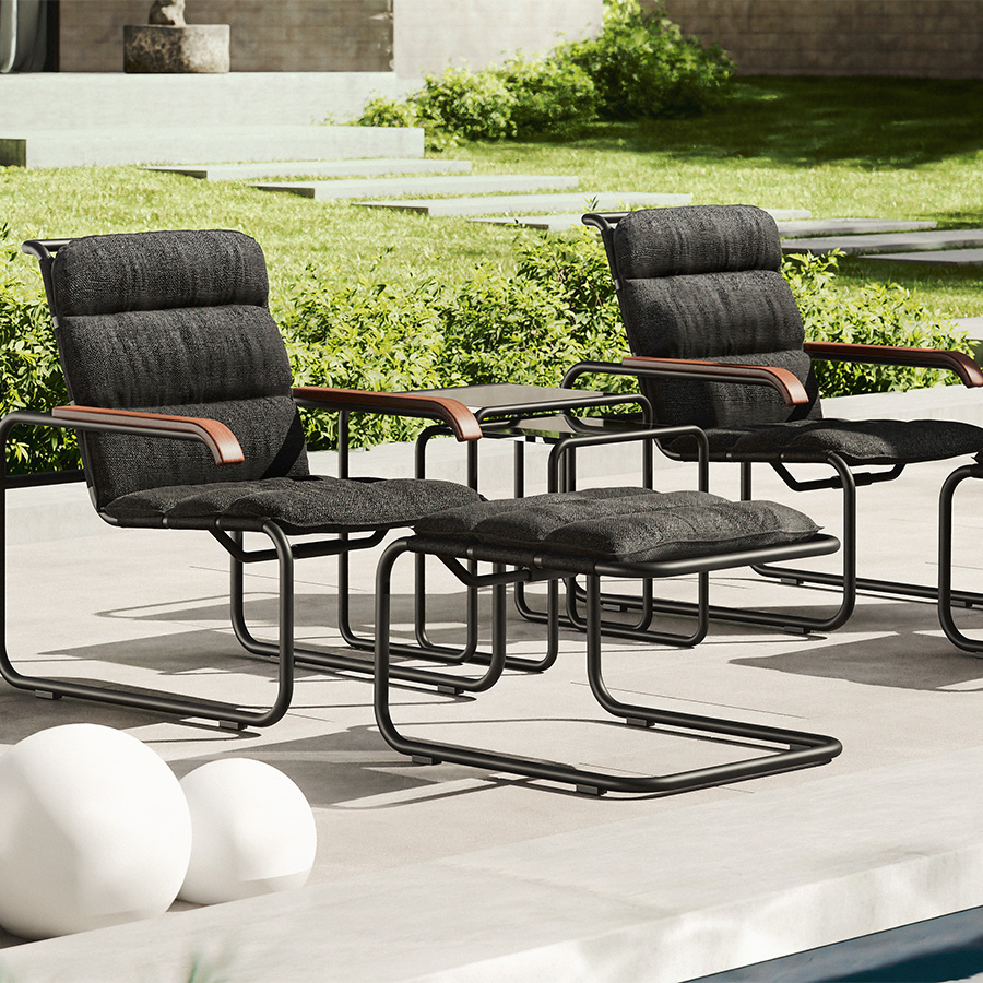 THONET Kissenauflage für Stahlrohr-Freischwinger S 35 N - Farbe anthrazit