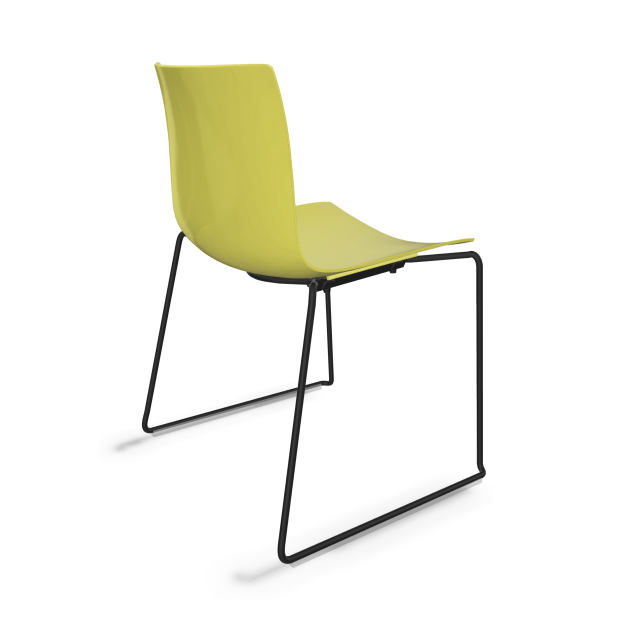 Arper Catifa 46 0278 einfarbig gelb mit gestell schwarz