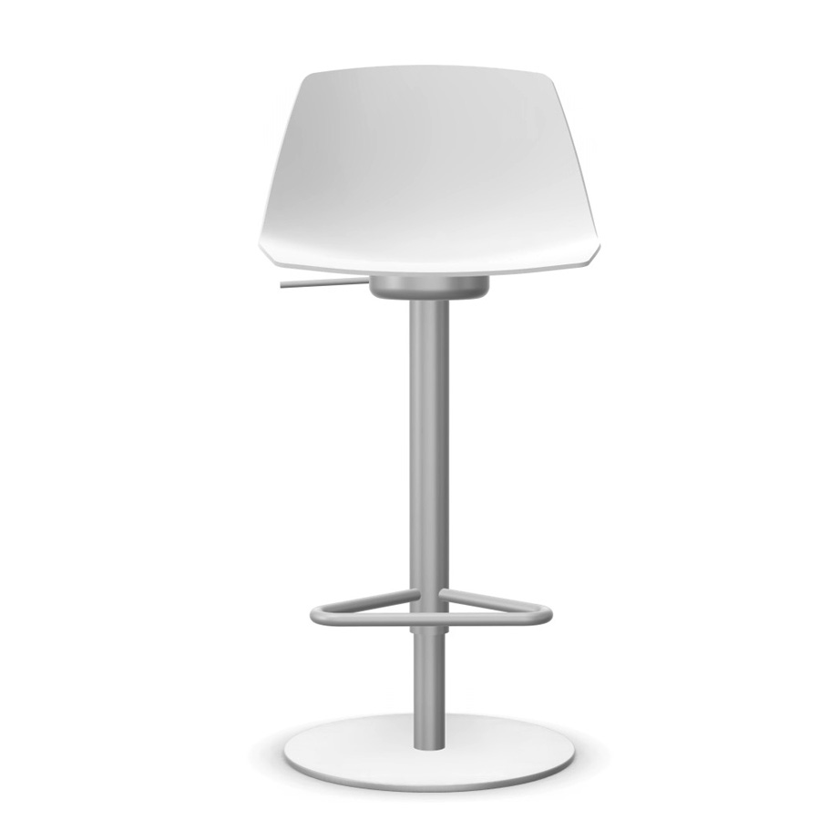 lapalma MIUNN S104 Barhocker | Baydur weiss | Gestell Edelstahl | Platte rund