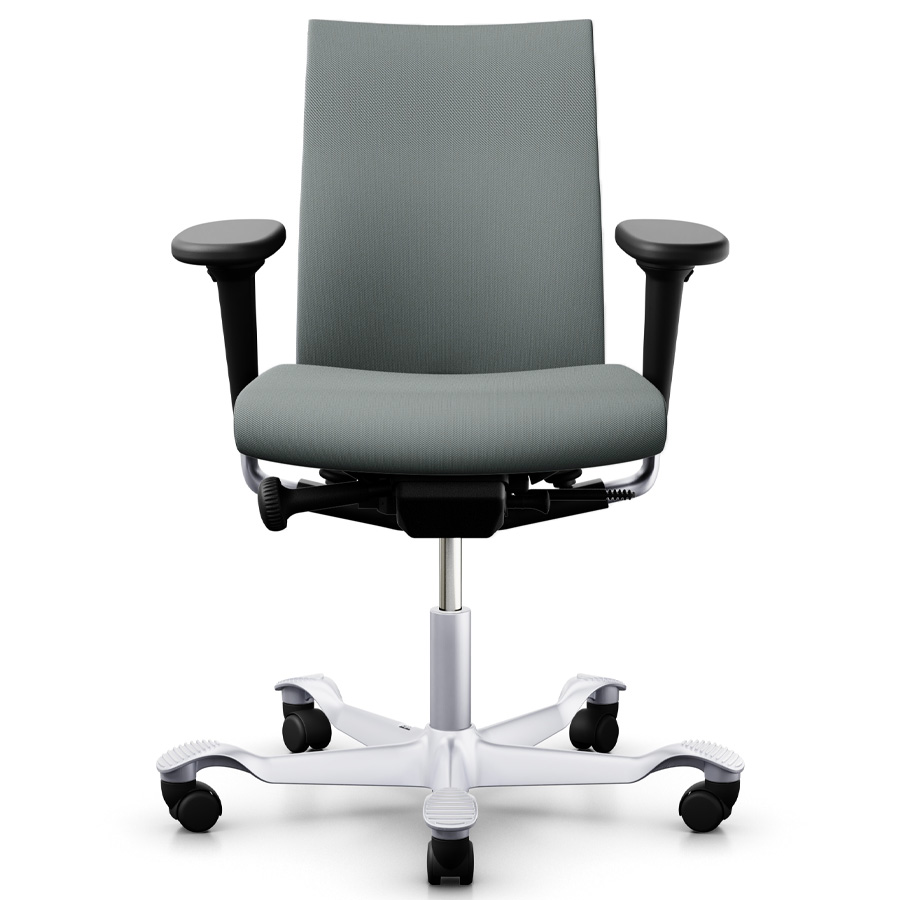 HAG Creed 6004 Bürostuhl silber mit mittelhoher Rückenlehne - Bezugsstoff Re-wool 0828 hellgrau - Front