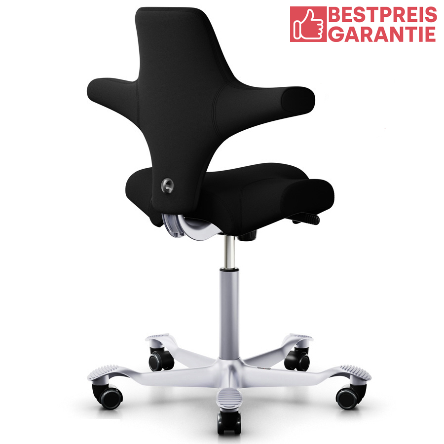 HAG Capisco 8106  Xtreme schwarz mit Gestell silber von hinten