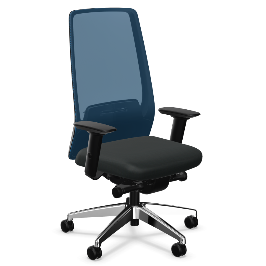 Interstuhl AIMis1 AM21C Rückenlehne kobaltblau Polster schwarz