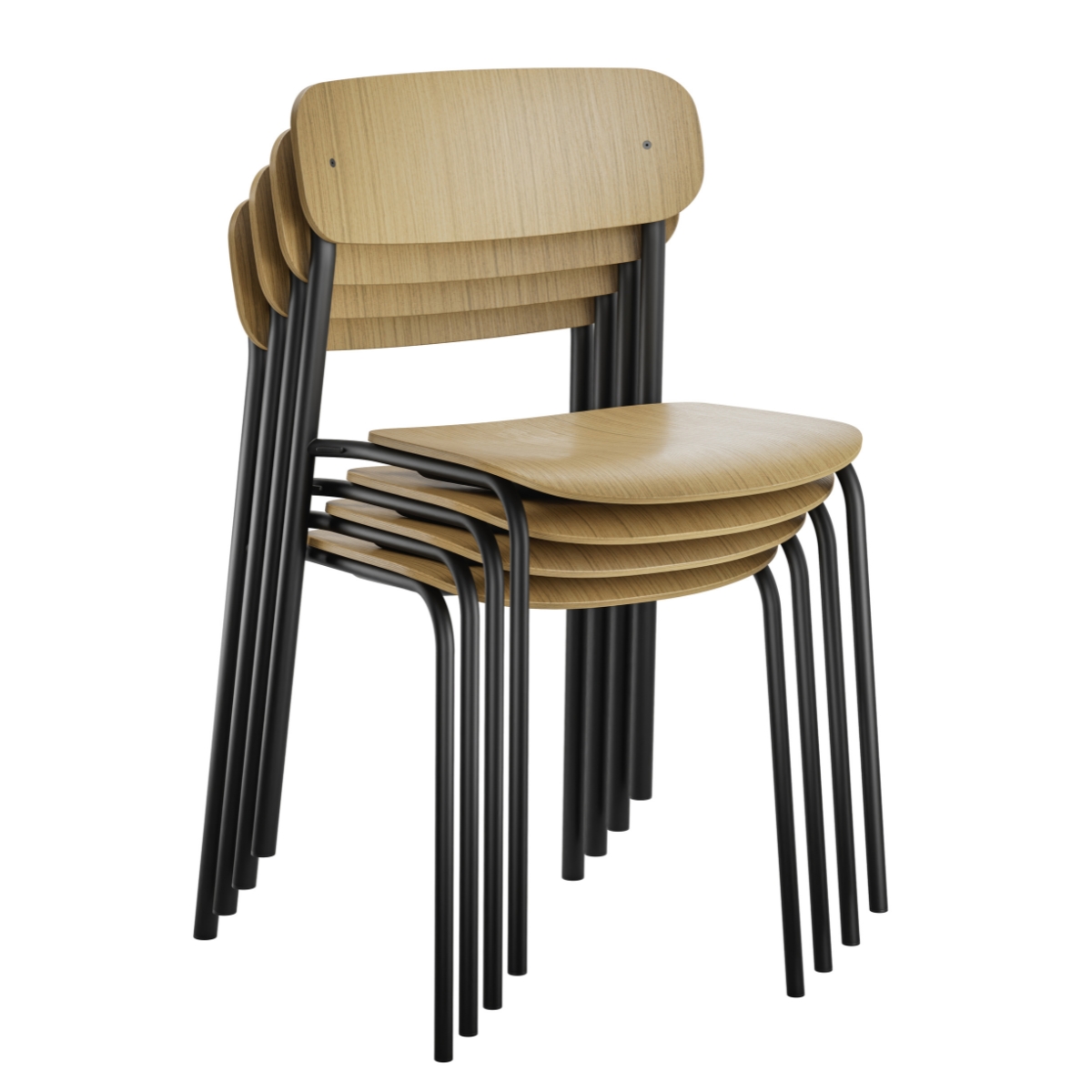THONET S 243 Stahlrohrstuhl | Eiche klar lackiert | Gestell perlweiß