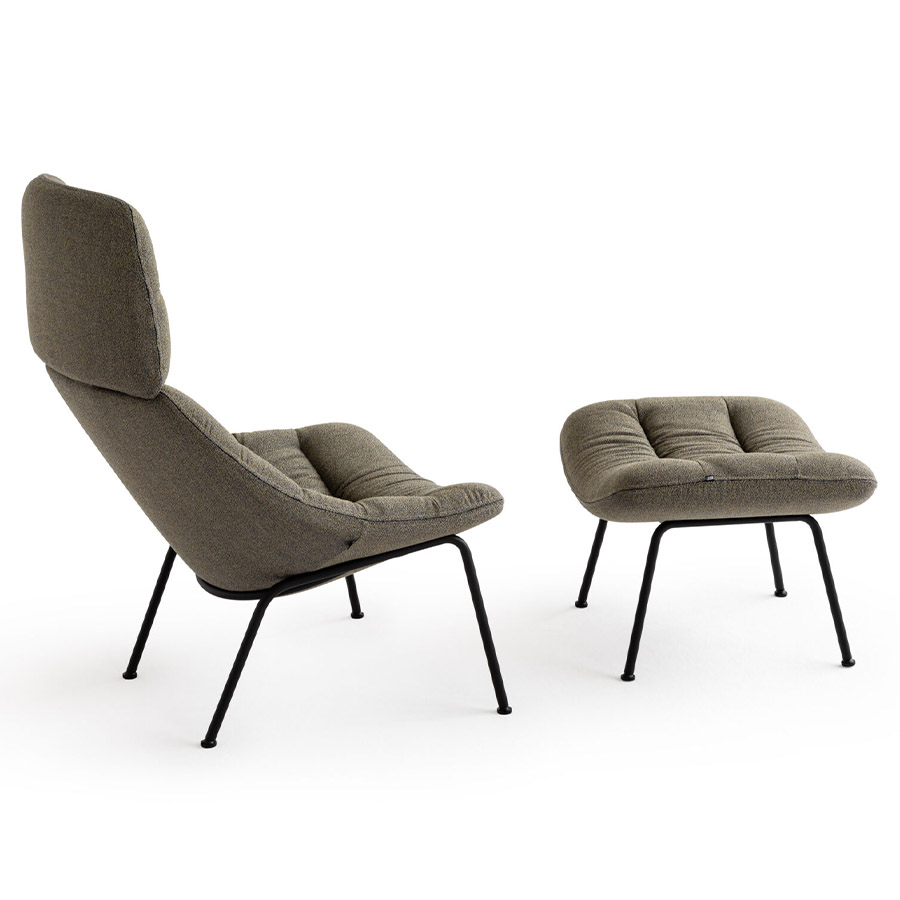 Noti Mishell Soft XL Sessel mit Vierfußgestell Stoff Melange Nap 371