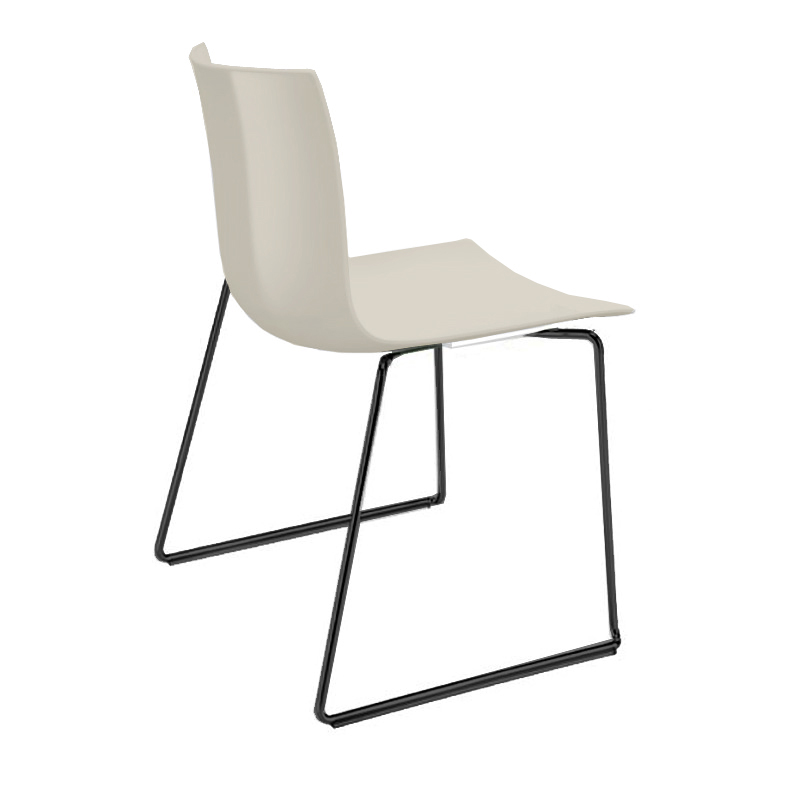 Arper Catifa 46 0278 einfarbig elfenbein schwarzes Gestell