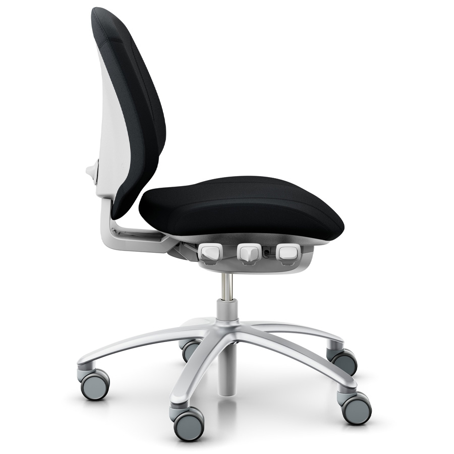 RH Mereo 200 silver grey mit halbhoher Rückenlehne - Select schwarz - Seitenansicht