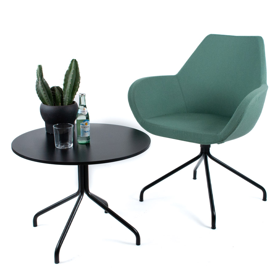 Profim Fan mit Spinnenfuß in Schwarz - Bezug Synergy LDS49 - Beistelltisch Profim SH40