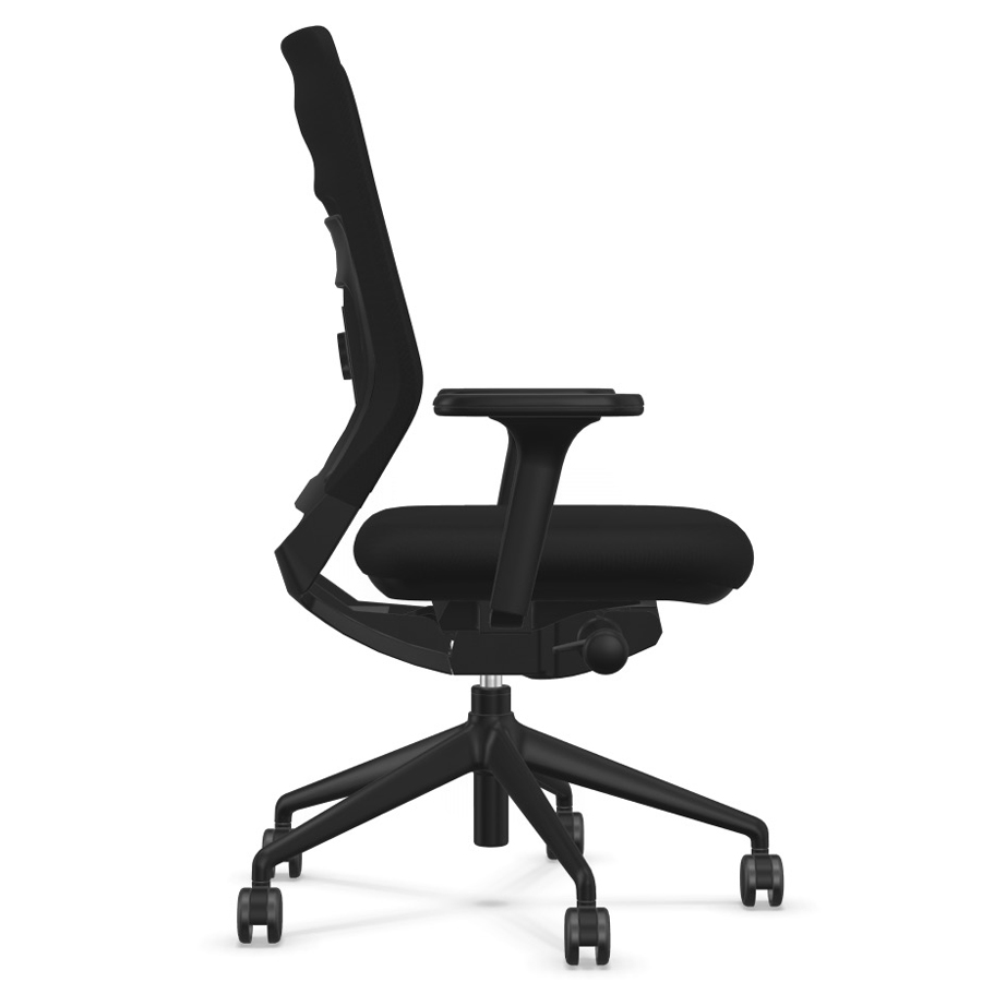 fm Asiento Bürodrehstuhl in Schwarz | Strickmembran Komfort | Seite
