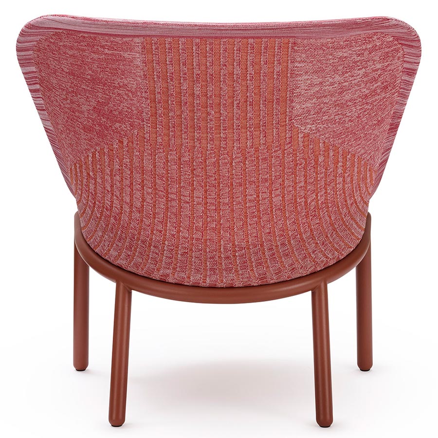 Haworth Cardigan Lounge | Strick rot | Gestell rostrot | Rückseite