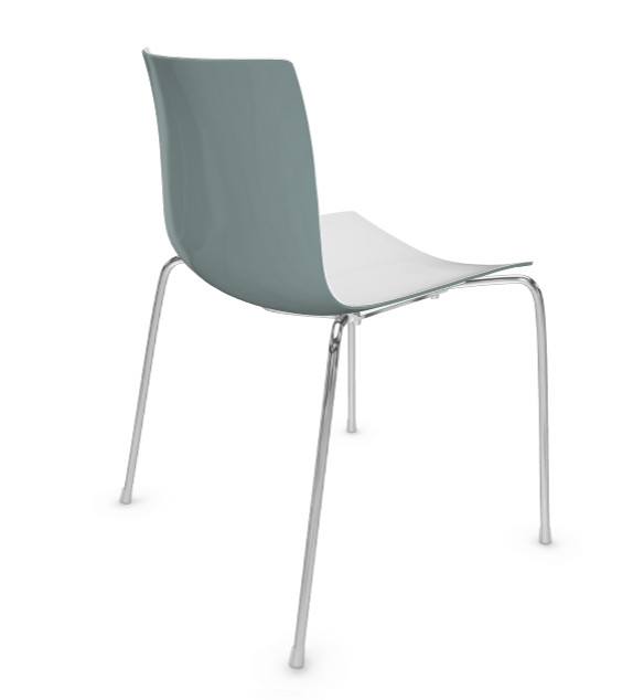 arper catifa 46 0251 bicolor petrol mit Gestell verchromt