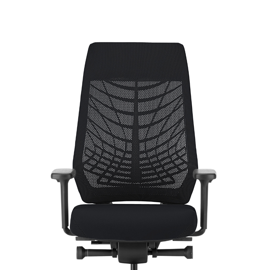 Interstuhl JOYCEis3 JC217 Bürostuhl mit Netzrücken hoch Farbe schwarz - Frontansicht