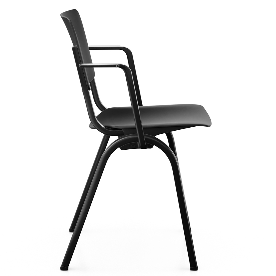 HAG Celi Kunststoffstuhl | Armlehnen | Ausführung komplett schwarz