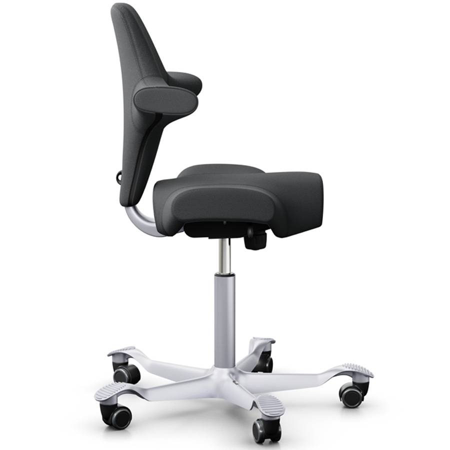 HAG Capisco 8106 Stoff Select 60134 dunkelgrau - Gestell silber - Seite