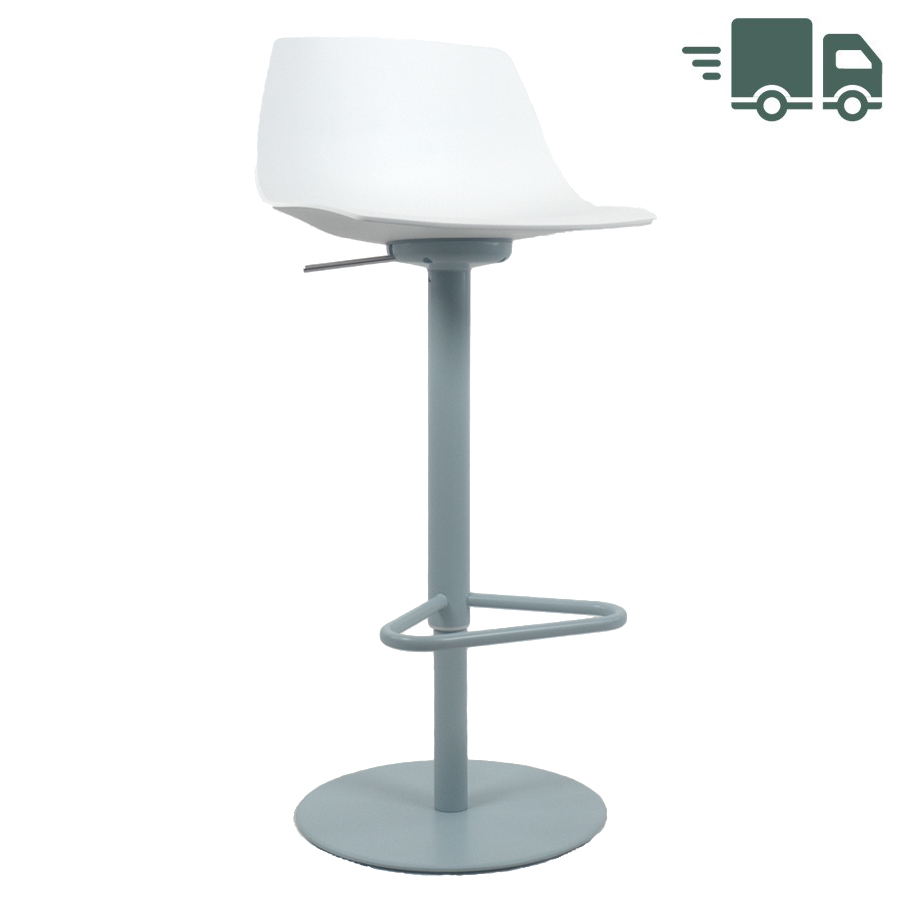 lapalma MIUNN S104 Barhocker | Baydur weiss | Gestell Celeste | Platte rund