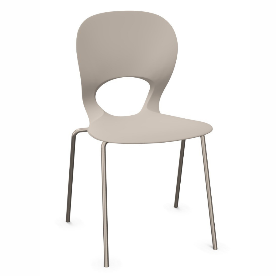 Kristalia PIKAIA Stuhl mit Vierfußgestell beige