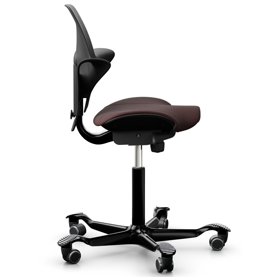 HAG CAPISCO PULS 8020 schwarz mit Stoff Select kastanie - Gestell schwarz - Seitenansicht