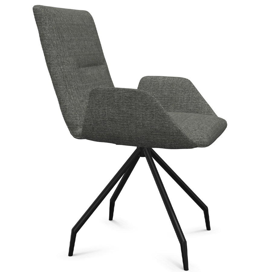 W. Schillig Stuhl mit Armlehnen u. Drehkreuz - Seitenansicht