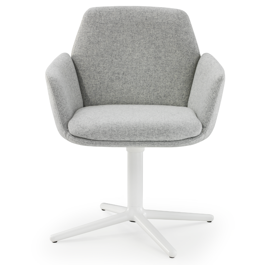 HAWORTH Poppy Bürostuhl Konferenzstuhl mit Gleitern - Stoff grau