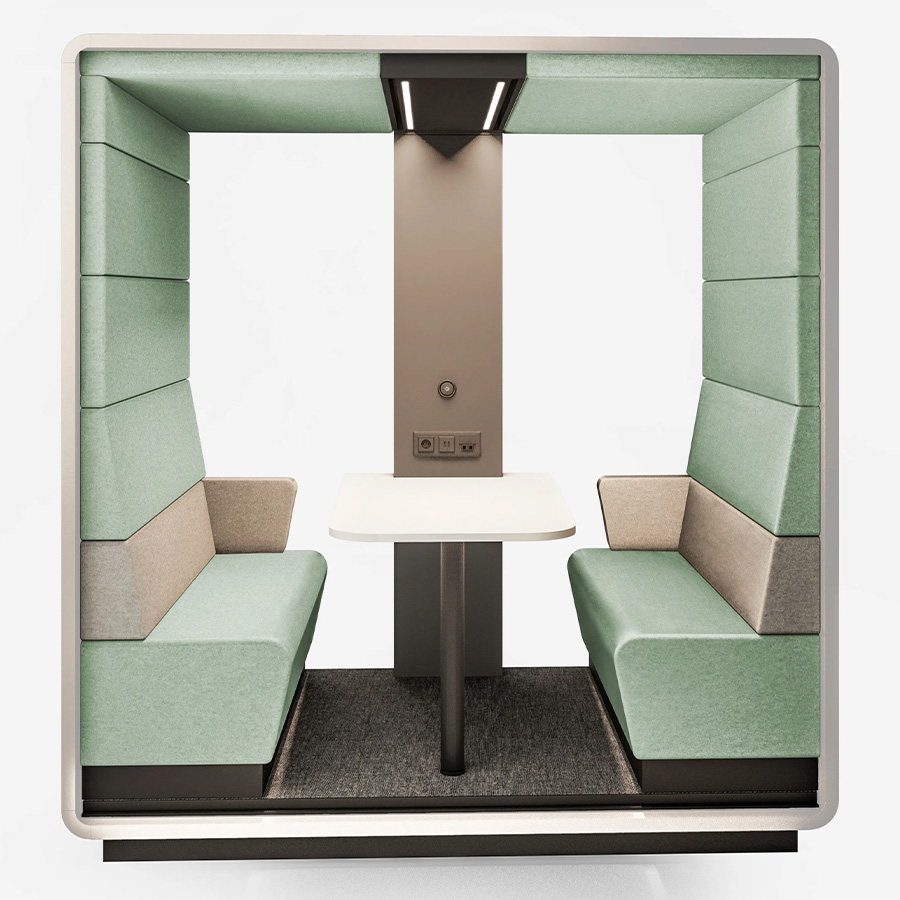 Hushoffice Hushmeet Open in Wool Jade und Wool Biscuit