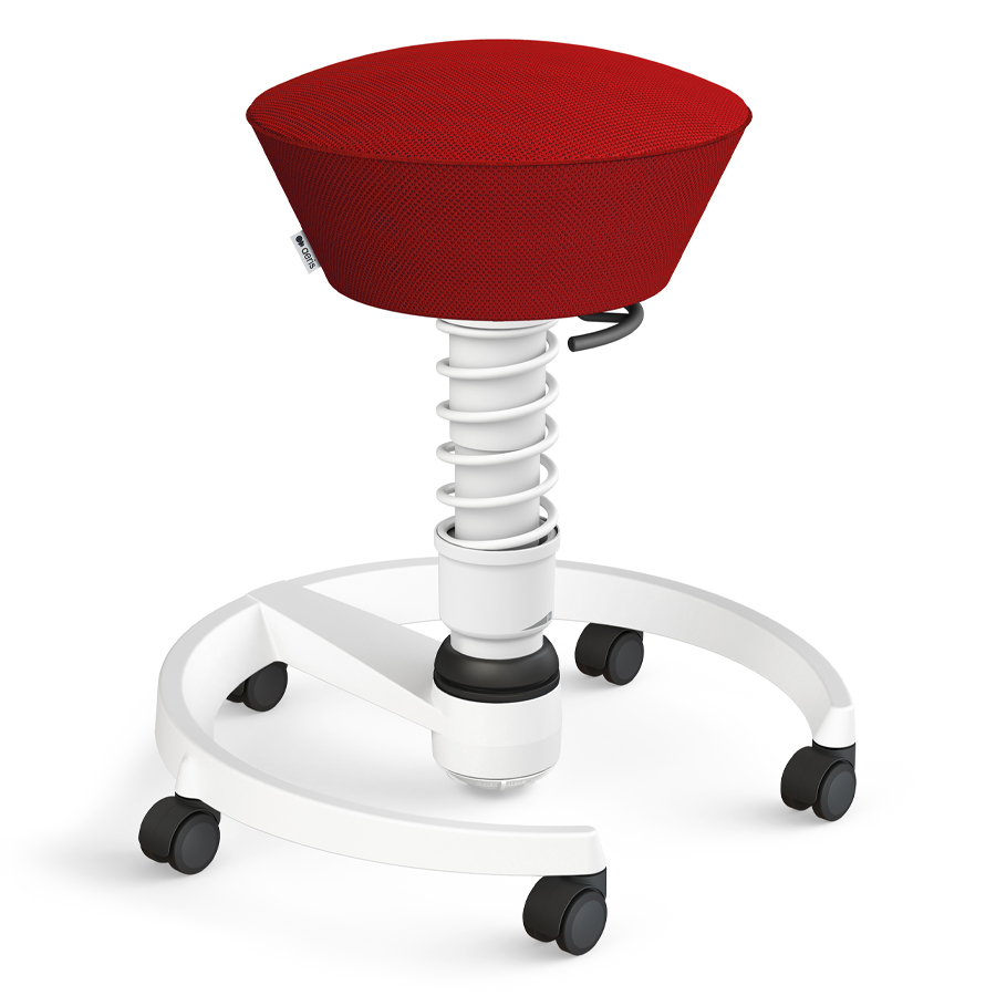 Aeris Swopper Air Mesh-Gewebe Runner rot mit Rollen - Gestell/Feder weiß