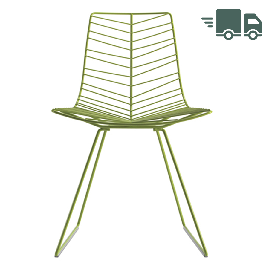 Arper LEAF 1802 Gartenstuhl - Kufengestell grün matt