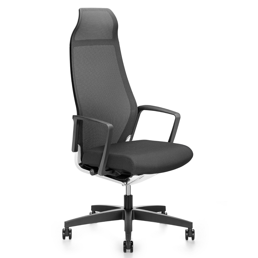 Züco Selvio E | Netzrücken | Ringarmlehnen | Hohe Rückenlehne mit integrierter Nackenstütze