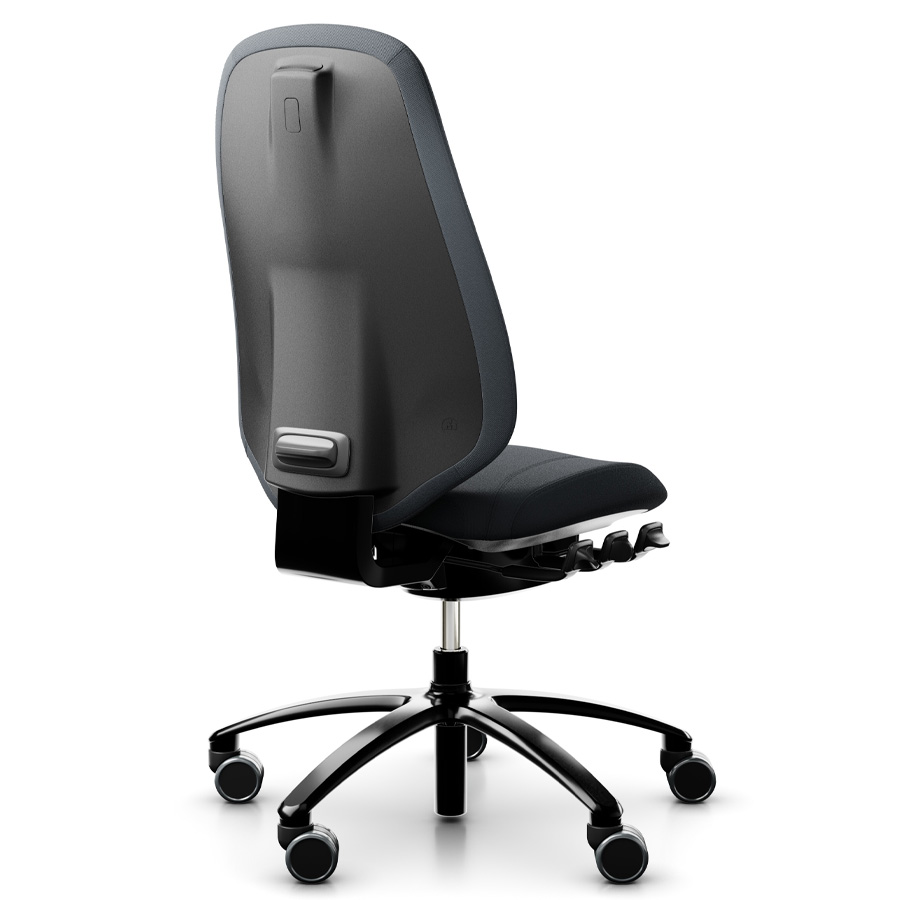 RH Mereo 300 black hohe Rückenlehne - Stoff select grau - Rückansicht