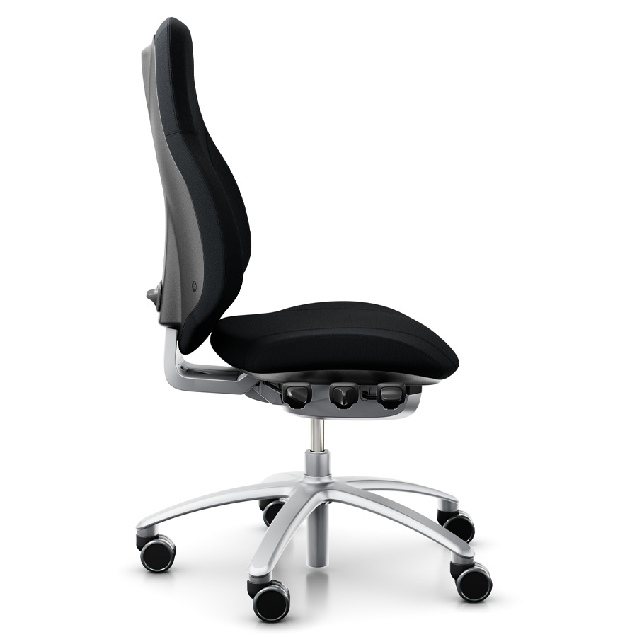 RH Mereo 220 mit hoher Rückenlehne - Stoff select schwarz - Seitenansicht
