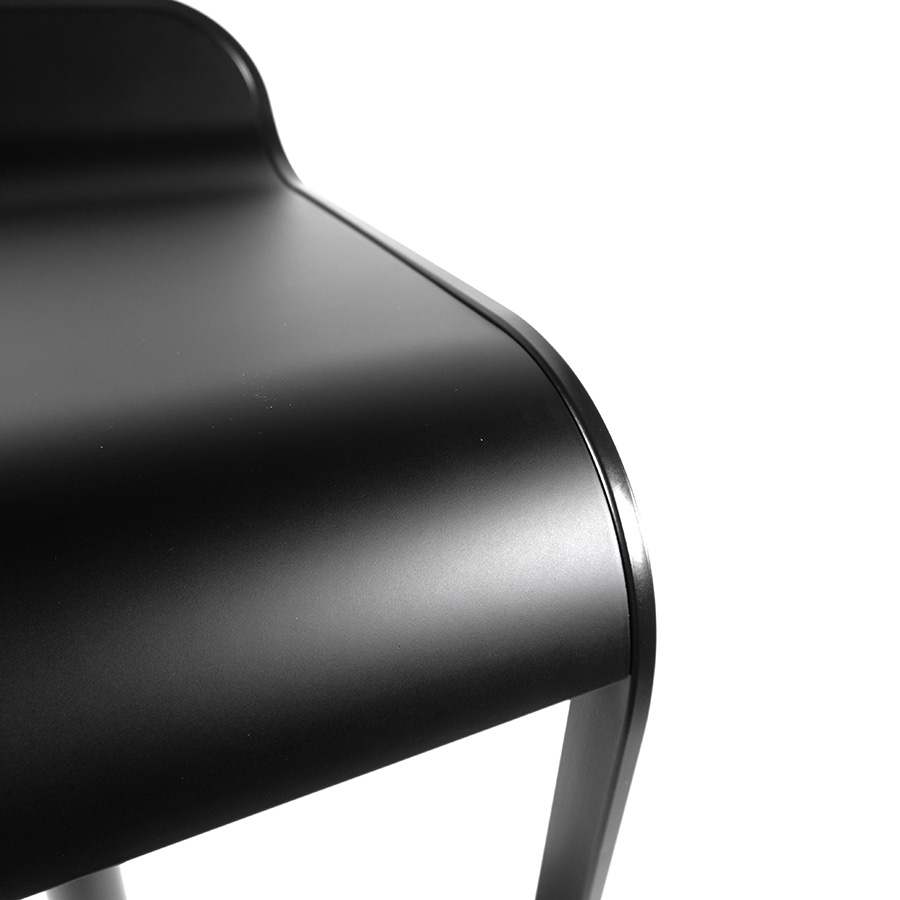 lapalma LEM S80 Barhocker | Sitz schwarz lackiert | Gasfeder chrom | Gestell schwarz