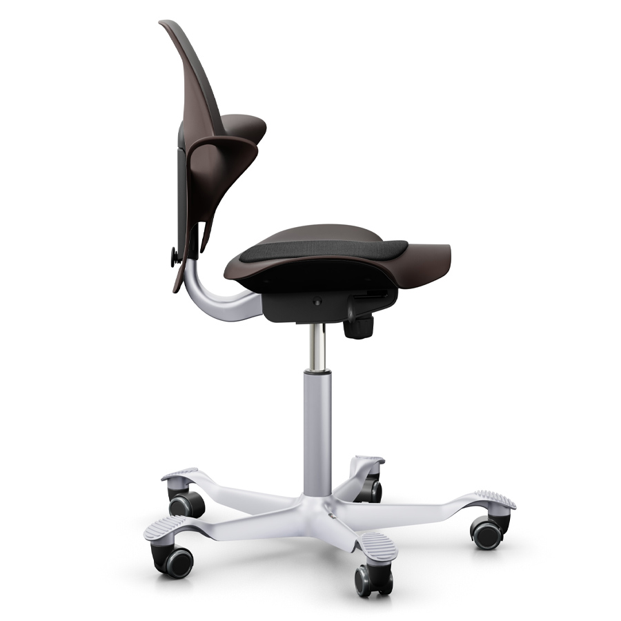 HAG CAPISCO PULS 8010 braun mit Stoff Cura schwarz - Gestell silber - Seitenansicht