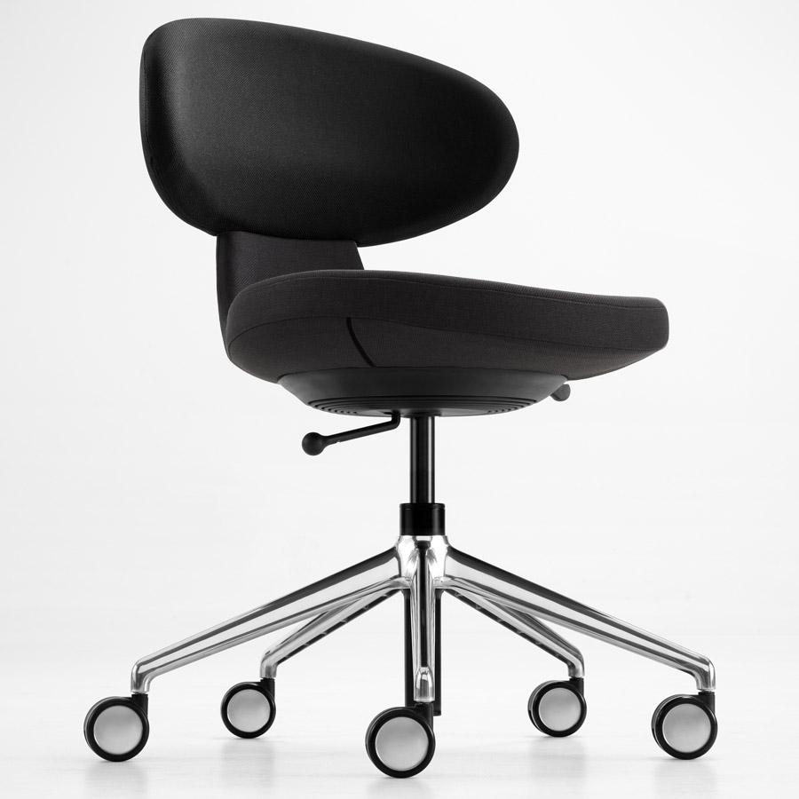 Girsberger Simplex Bürostuhl Homeoffice schwarz mit Designrollen