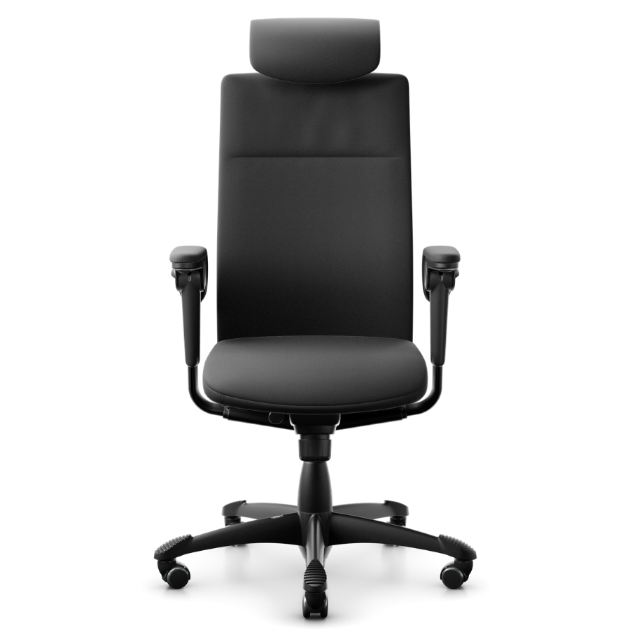 HAG Tribute 9031 Chefsessel Fußkreuz und Gestell komplett schwarz - Frontansicht